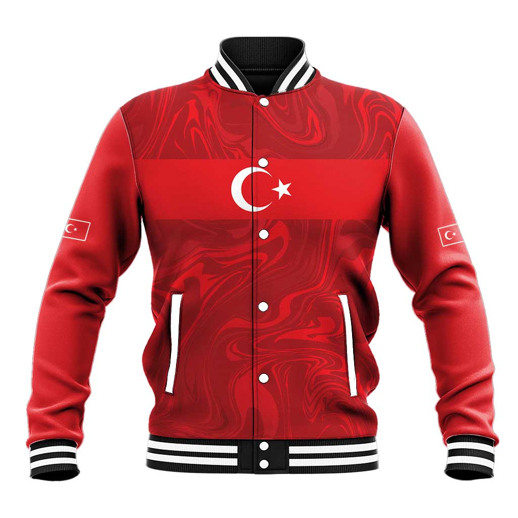 Custom Football 2026 Turkey Baseball Jacket Crescent-Stars Simple Style