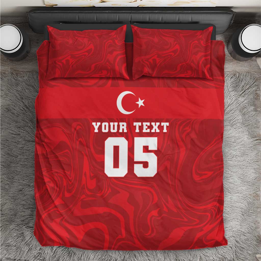 Custom Football 2026 Turkey Bedding Set Crescent-Stars Simple Style