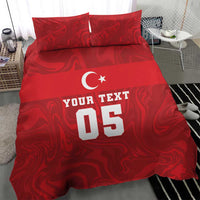 Custom Football 2026 Turkey Bedding Set Crescent-Stars Simple Style