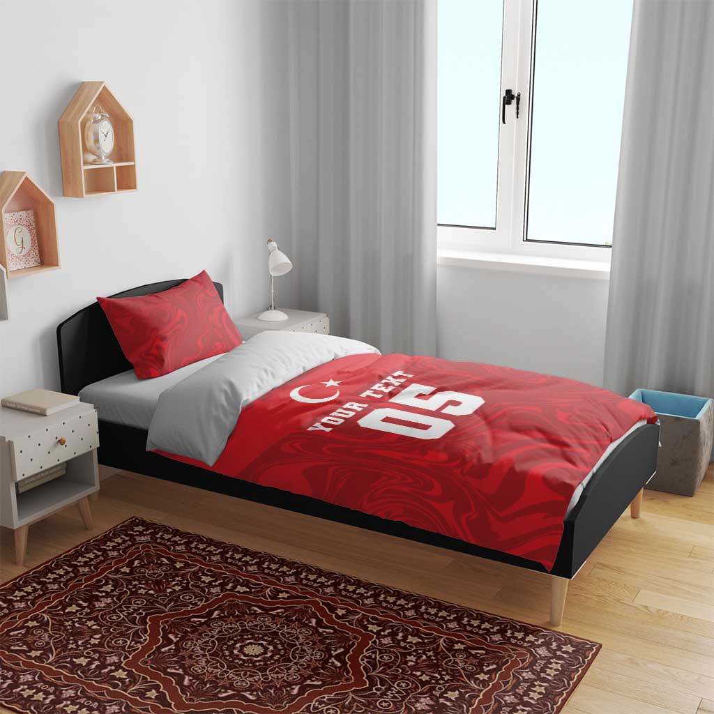 Custom Football 2026 Turkey Bedding Set Crescent-Stars Simple Style