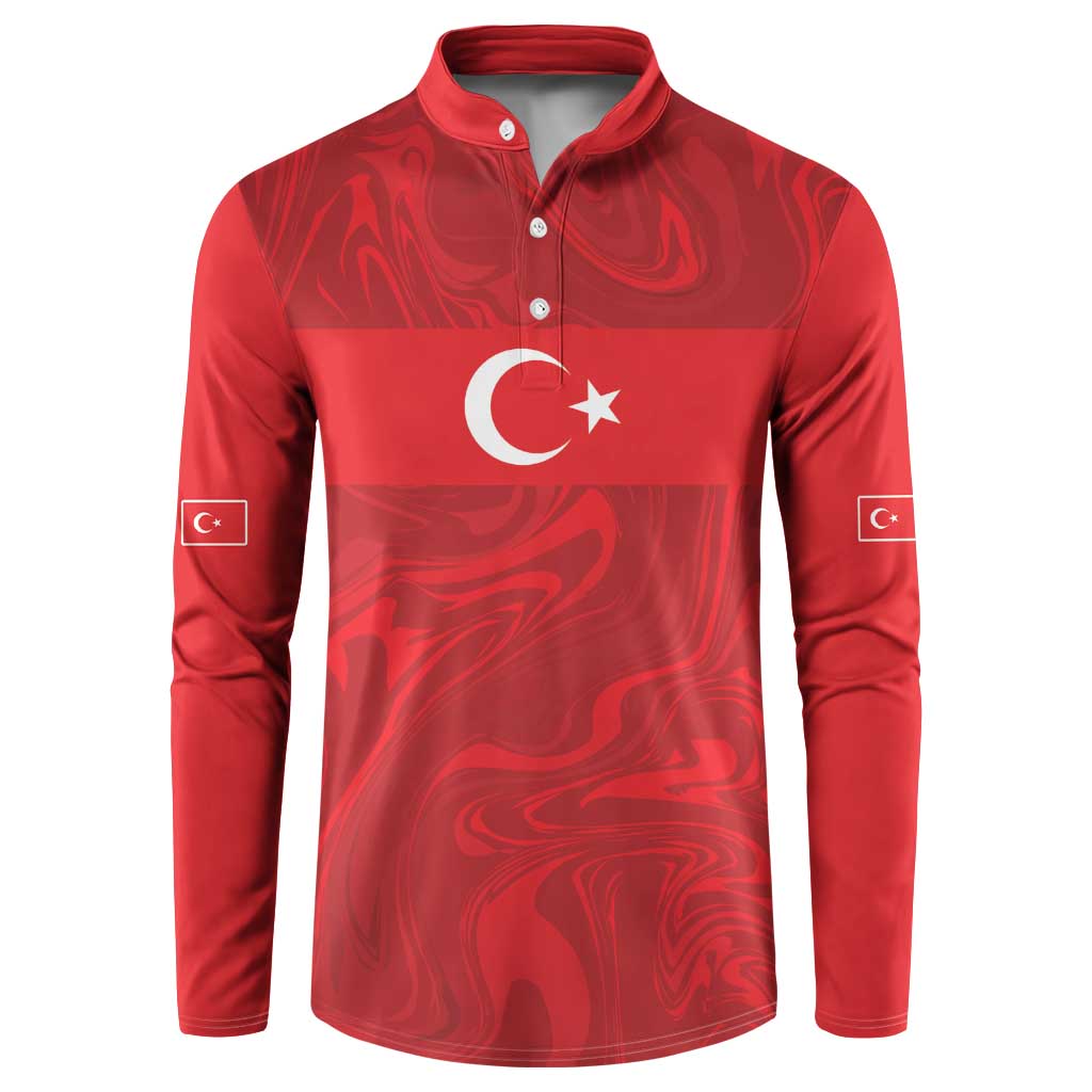 Custom Football 2026 Turkey Button Sweatshirt Crescent-Stars Simple Style