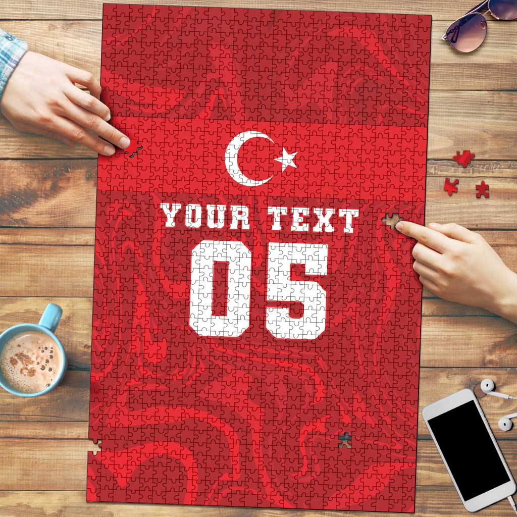 Custom Football 2026 Turkey Puzzle Crescent-Stars Simple Style