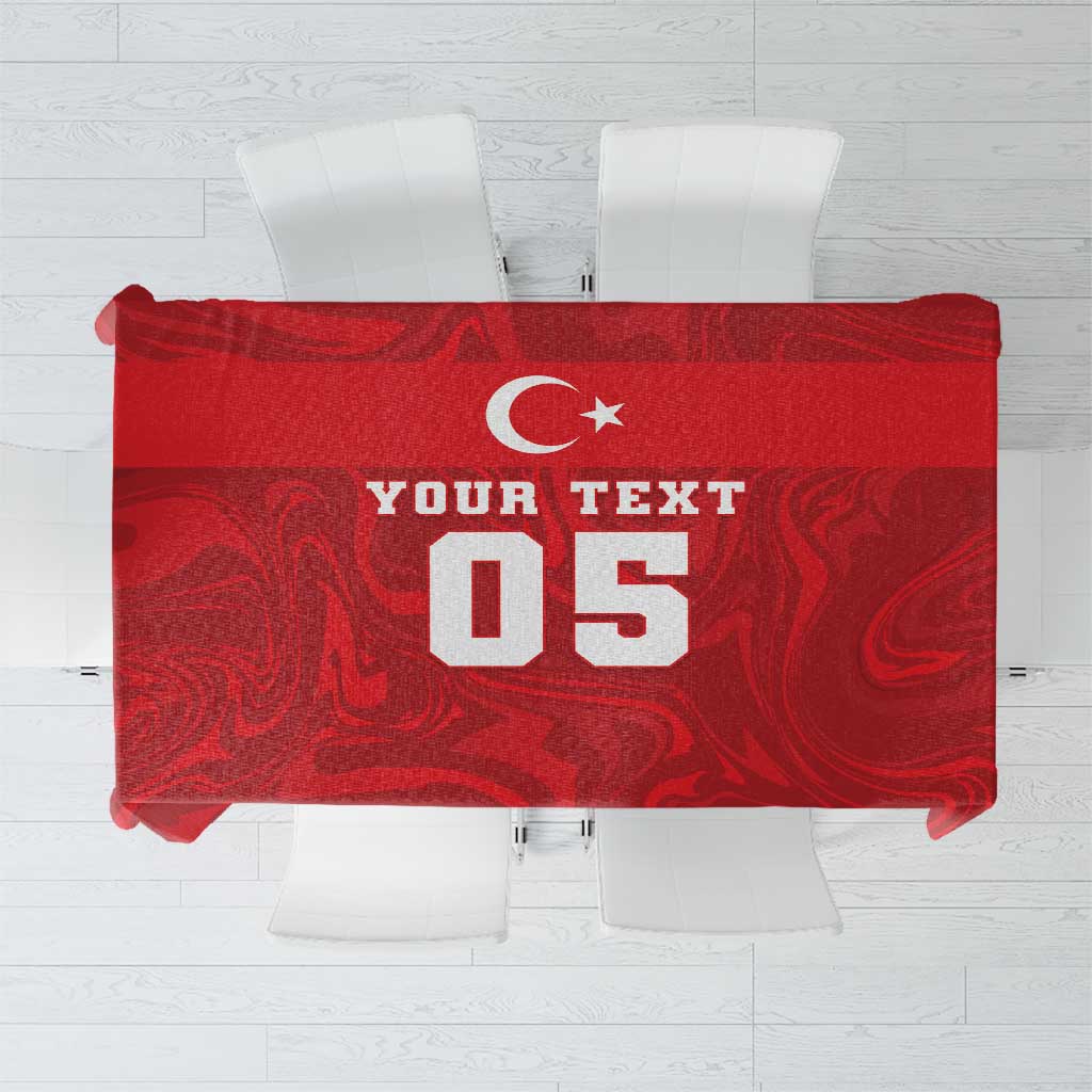 Custom Football 2026 Turkey Tablecloth Crescent-Stars Simple Style