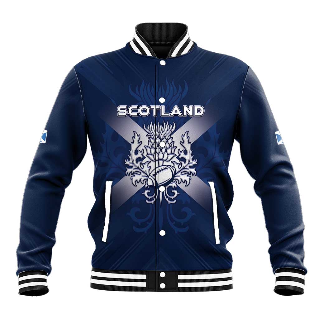 Custom Scotland Rugby 2026 Baseball Jacket Scottish Thistle Flag Style