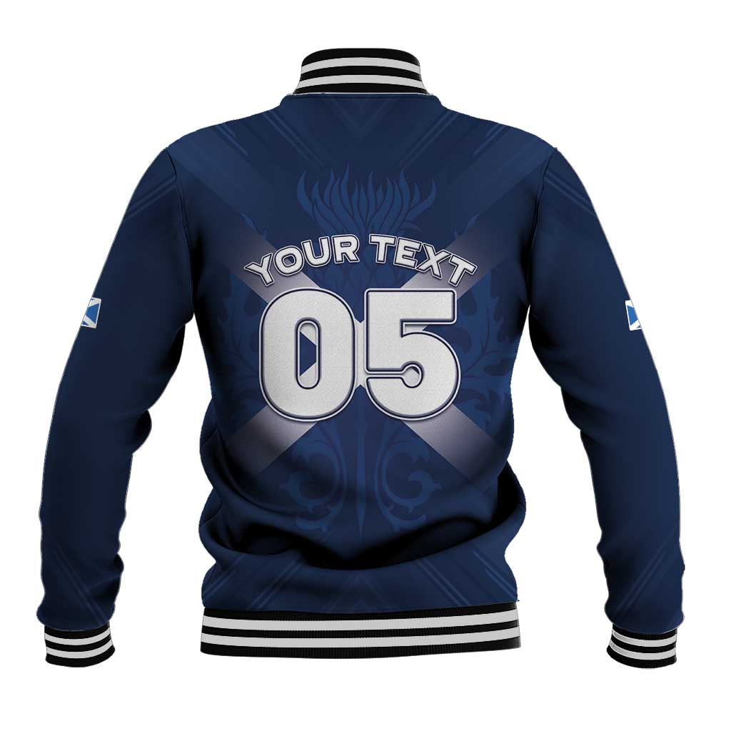 Custom Scotland Rugby 2026 Baseball Jacket Scottish Thistle Flag Style