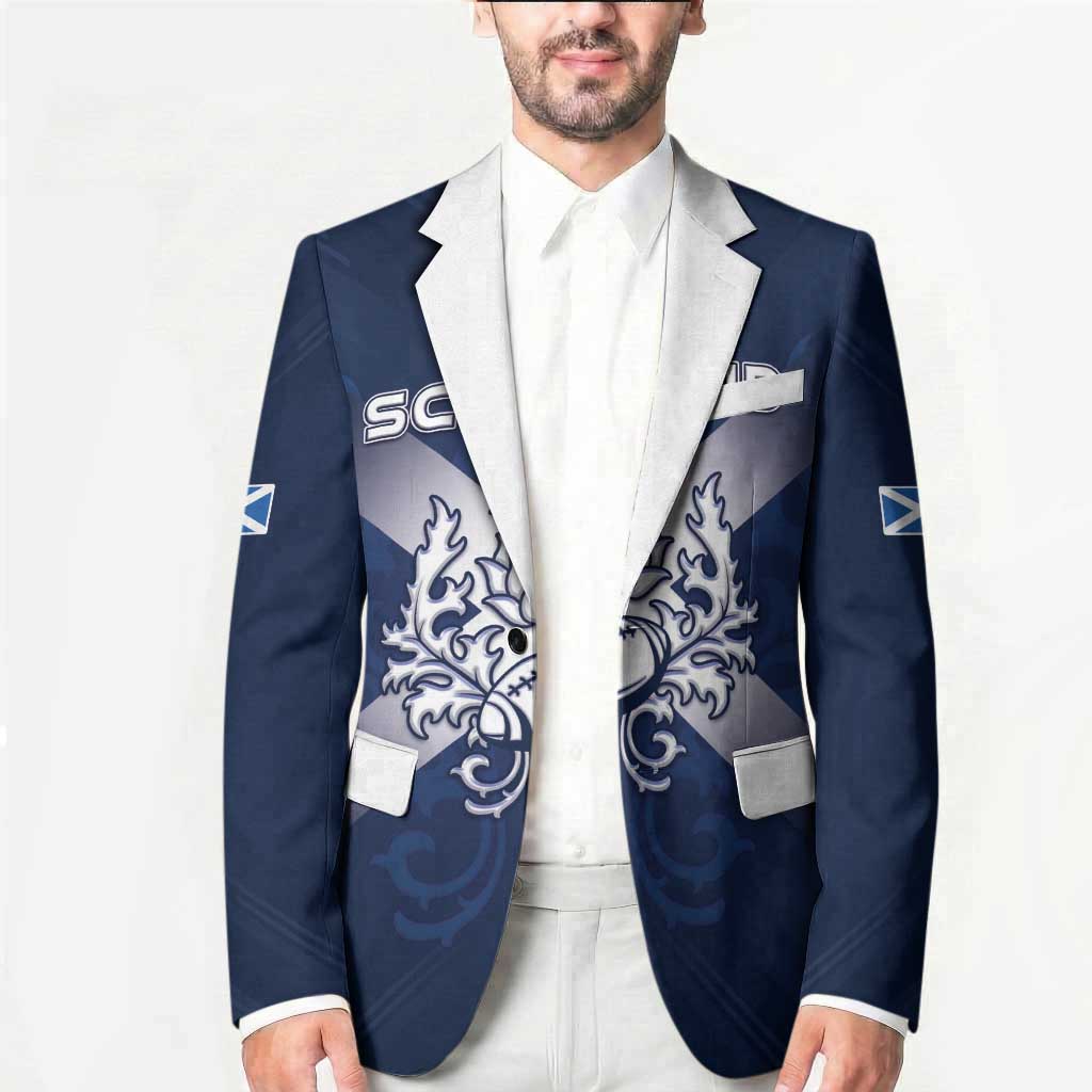 Custom Scotland Rugby 2026 Blazer Scottish Thistle Flag Style
