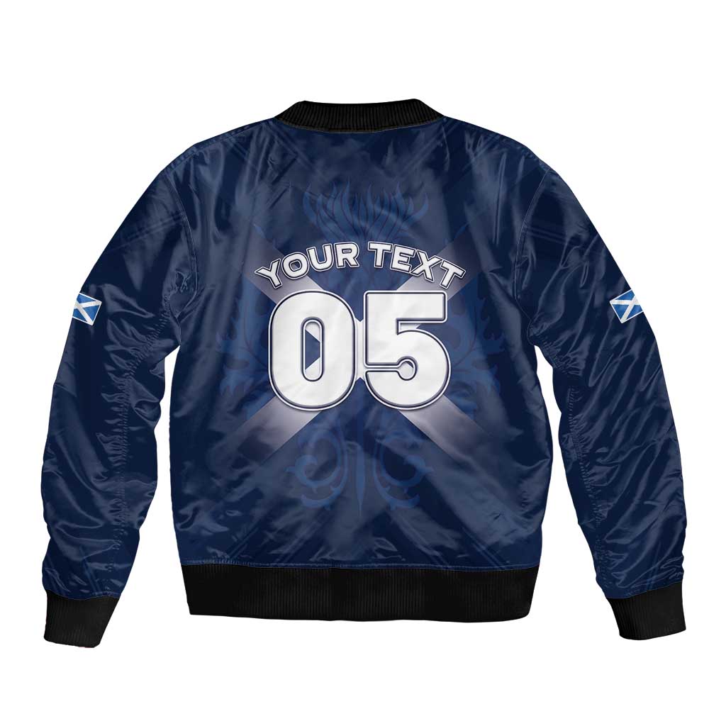 Custom Scotland Rugby 2026 Bomber Jacket Scottish Thistle Flag Style