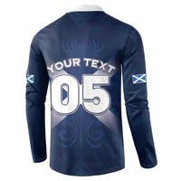 Custom Scotland Rugby 2026 Button Sweatshirt Scottish Thistle Flag Style
