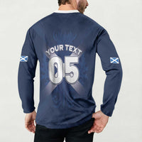 Custom Scotland Rugby 2026 Button Sweatshirt Scottish Thistle Flag Style