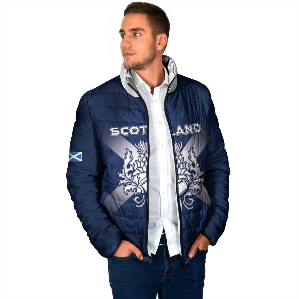 Custom Scotland Rugby 2026 Padded Jacket Scottish Thistle Flag Style