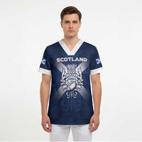 Custom Scotland Rugby 2026 Scrub Top Scottish Thistle Flag Style