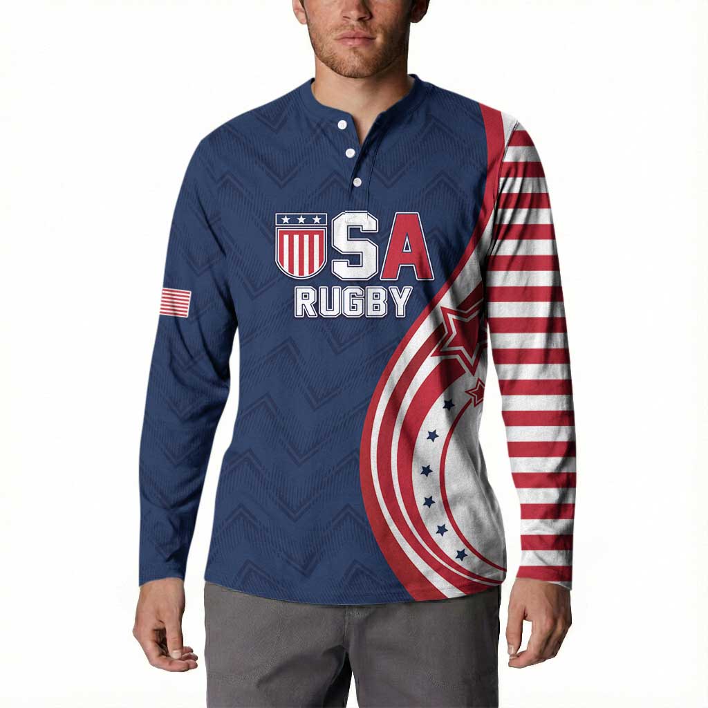Custom USA Rugby 2026 Button Sweatshirt Sporty Style