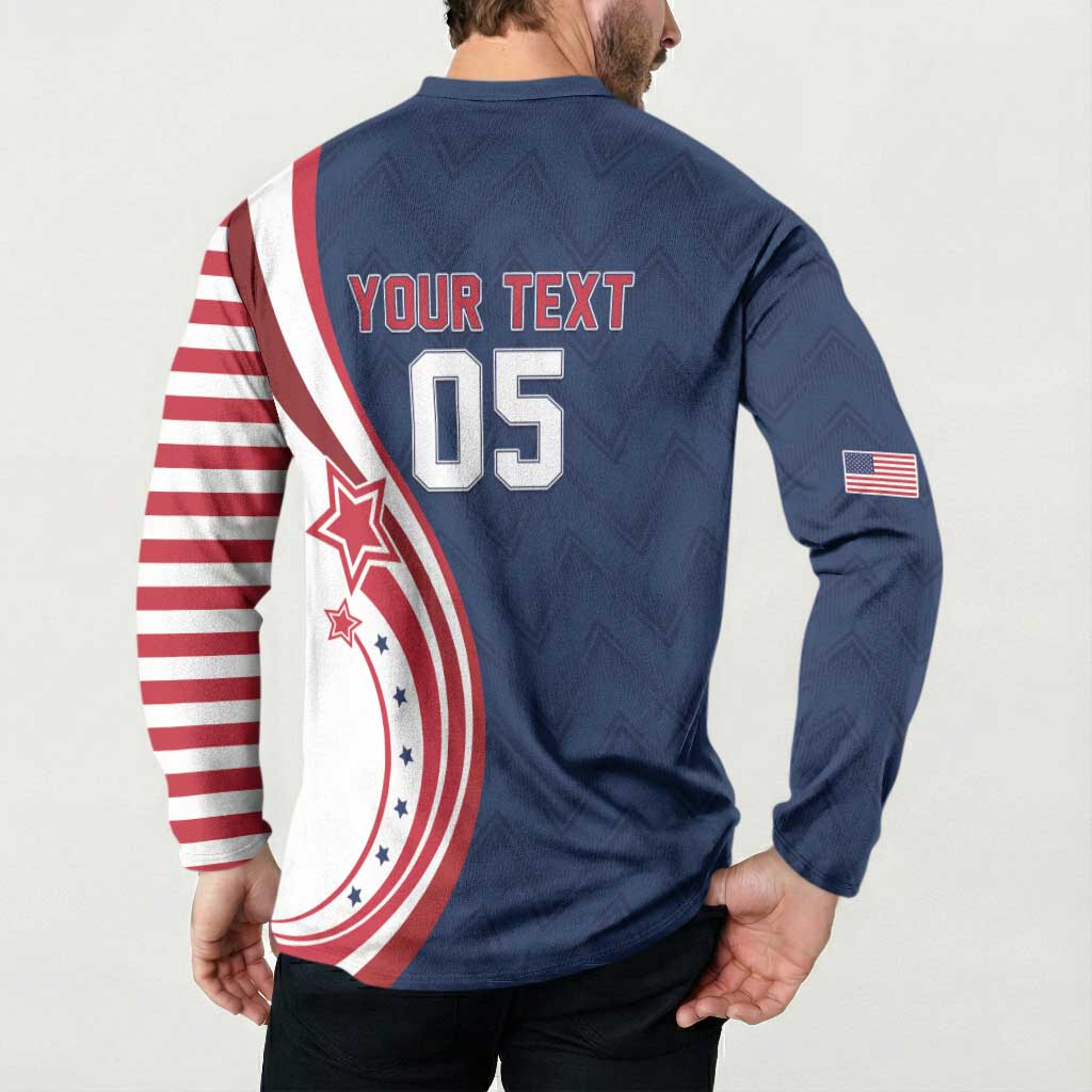Custom USA Rugby 2026 Button Sweatshirt Sporty Style