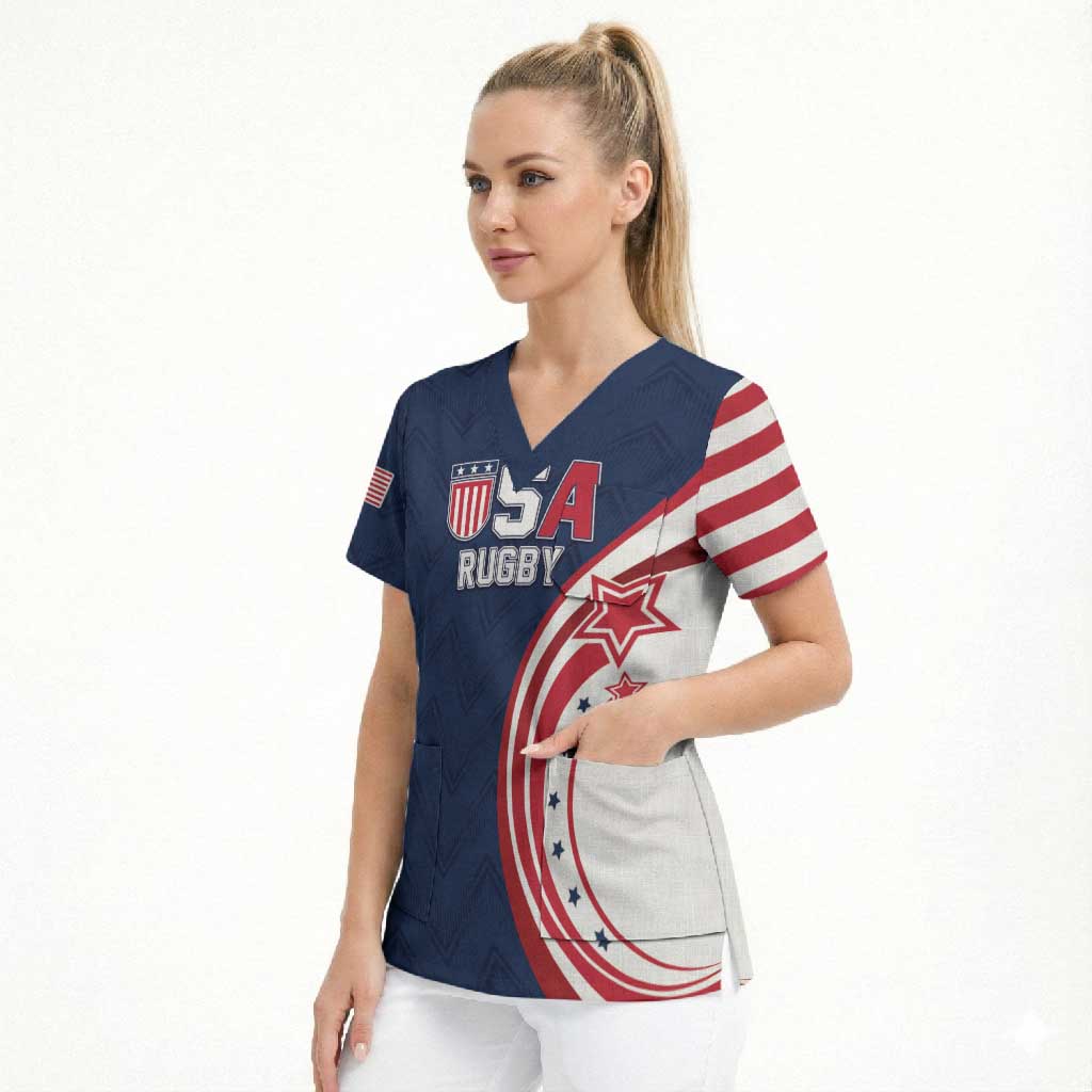 Custom USA Rugby 2026 Scrub Top Sporty Style