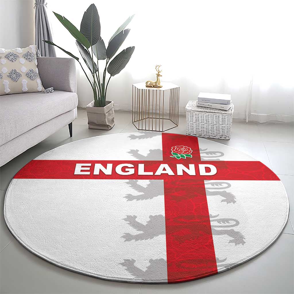 England Rugby Round Carpet Vintage Style