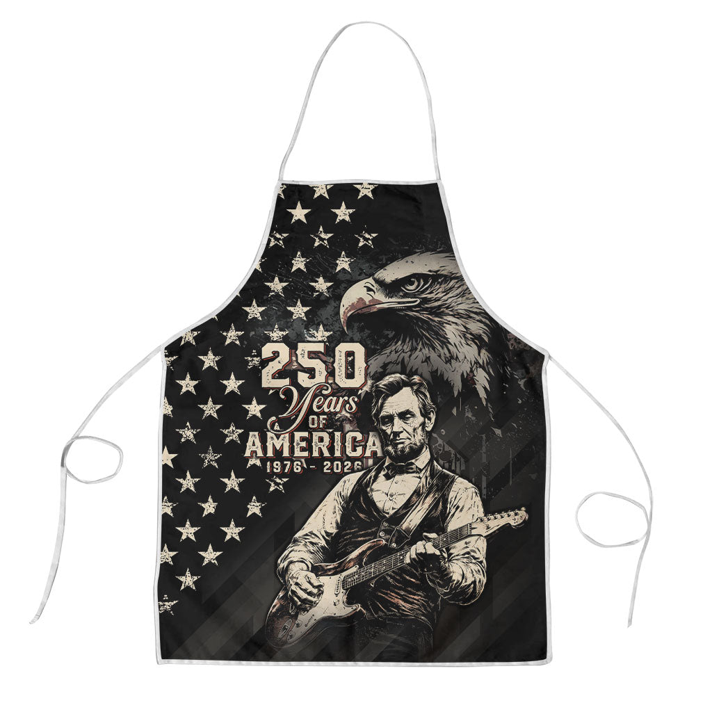 America 250th Anniversary Apron Abraham Lincoln Playing Guitar 4th July