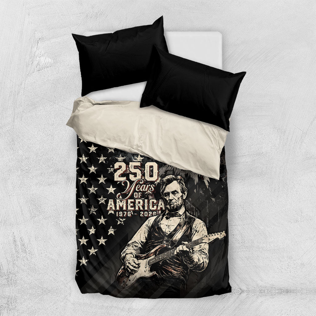 America 250th Anniversary Bedding Set Abraham Lincoln Playing Guitar 4th July