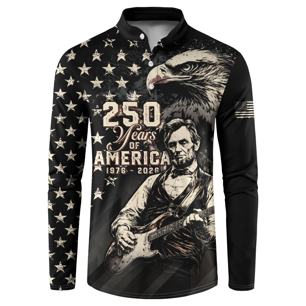 Personalized America 250th Anniversary Button Sweatshirt Abraham Lincoln Playing Guitar 4th July