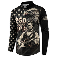 Personalized America 250th Anniversary Button Sweatshirt Abraham Lincoln Playing Guitar 4th July