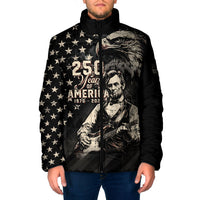 Personalized America 250th Anniversary Padded Jacket Abraham Lincoln Playing Guitar 4th July