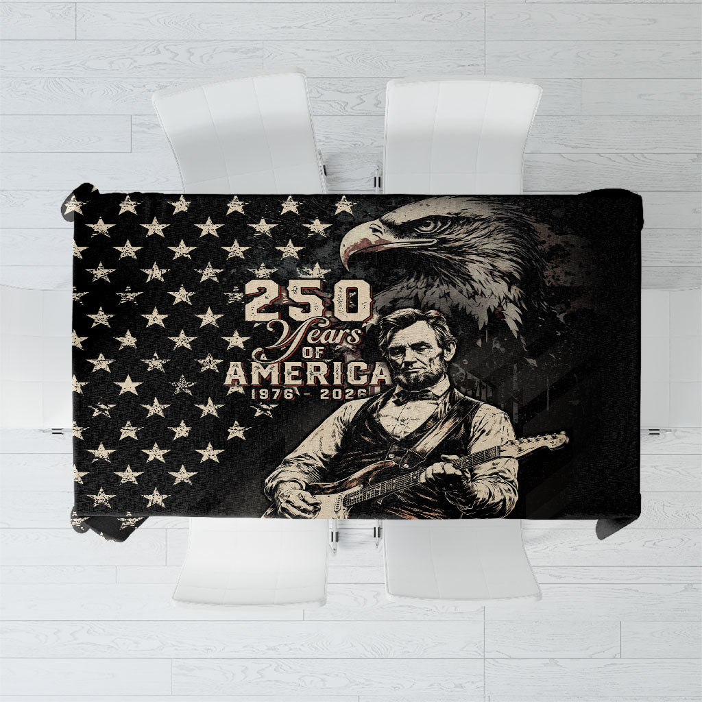 America 250th Anniversary Tablecloth Abraham Lincoln Playing Guitar 4th July