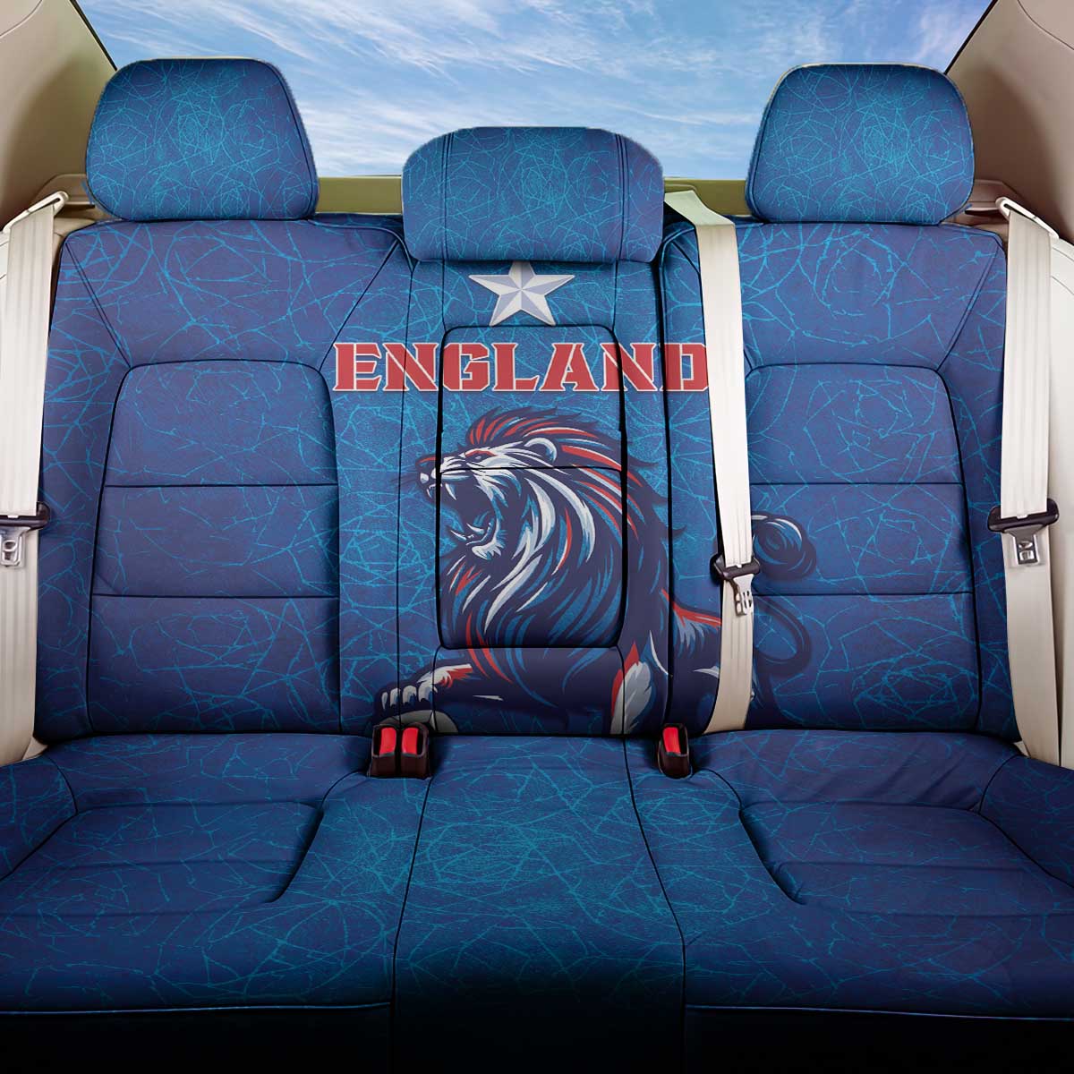 England 2024 Football Back Car Seat Cover Go Champions Lionesses LT05 - Wonder Print Shop