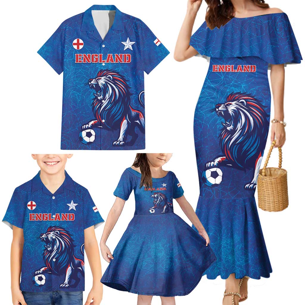 Custom England 2024 Football Family Matching Mermaid Dress and Hawaiian Shirt Go Champions Lionesses LT05 - Wonder Print Shop