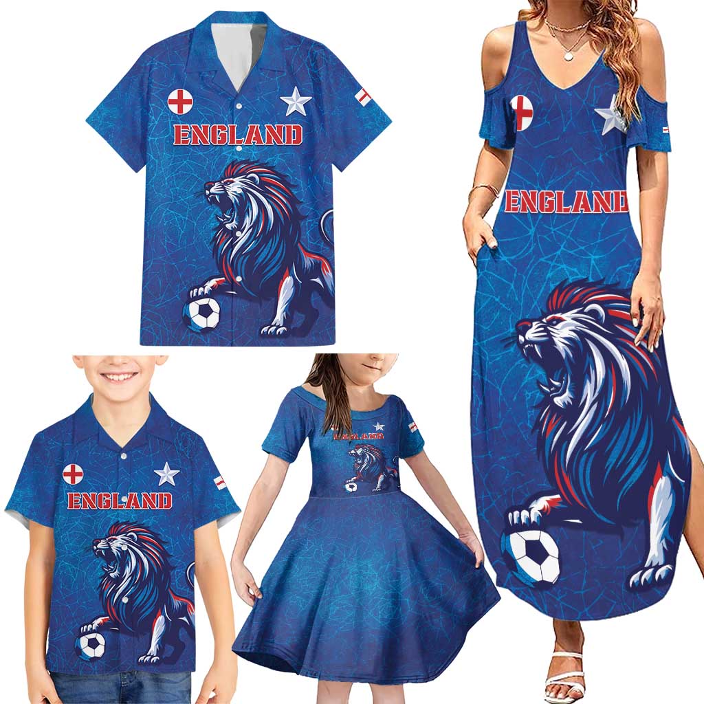 Custom England 2024 Football Family Matching Summer Maxi Dress and Hawaiian Shirt Go Champions Lionesses LT05 - Wonder Print Shop