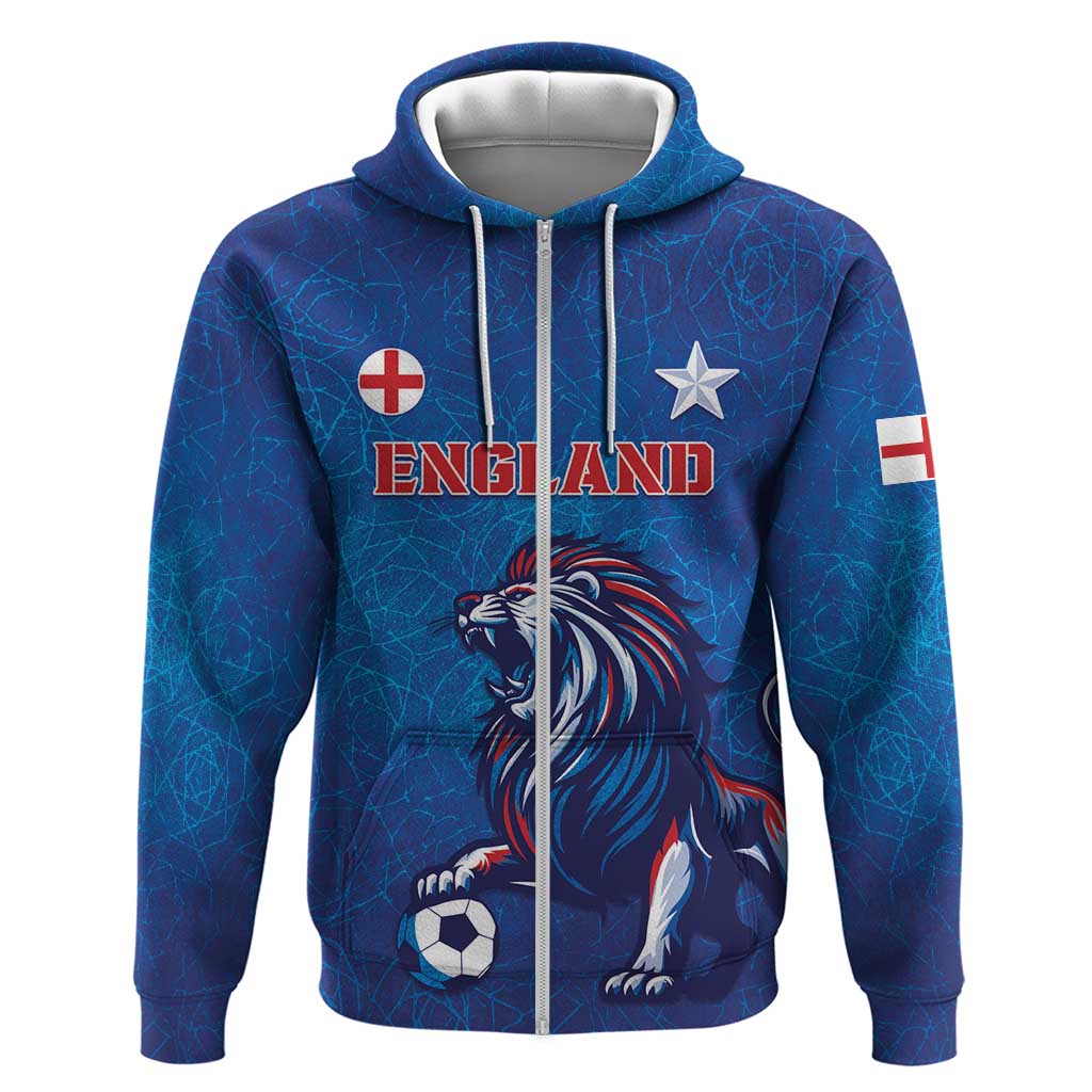 Custom England 2024 Football Zip Hoodie Go Champions Lionesses