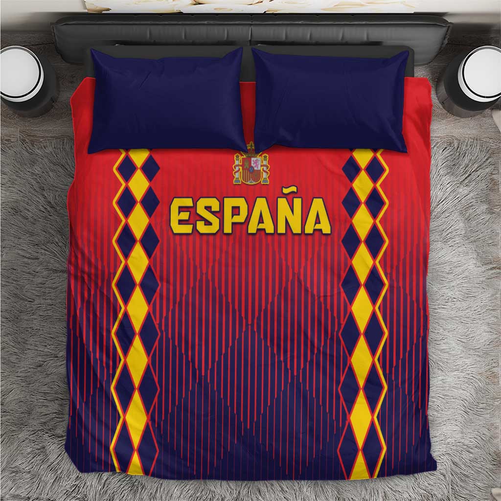 Spain football bedding set in red and navy with ESPANA graphic and crest