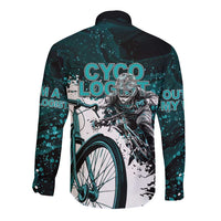 Cycologist Cycling Long Sleeve Button Shirt Grunge Style - Wonder Print Shop