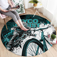 Cycologist Cycling Round Carpet Grunge Style - Wonder Print Shop
