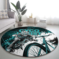 Cycologist Cycling Round Carpet Grunge Style - Wonder Print Shop