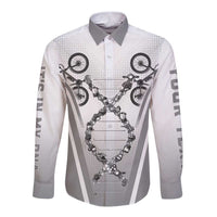 Personalized Cycling Long Sleeve Button Shirt Its In My DNA - Wonder Print Shop