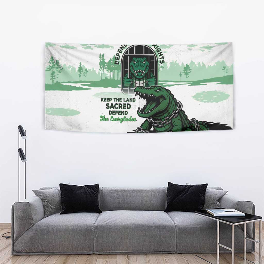 Alligator Alcatraz Defend Human Rights Tapestry Defend The Everglades - Wonder Print Shop