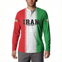 Custom Iran Football 2026 Button Sweatshirt Go Team Melli Flag Style