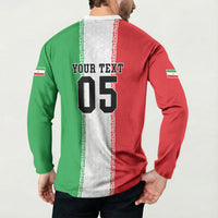 Custom Iran Football 2026 Button Sweatshirt Go Team Melli Flag Style