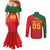 Custom Portugal 2024 Football Couples Matching Mermaid Dress and Long Sleeve Button Shirt Go Champions A Selecao das Quinas