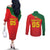 Custom Portugal 2024 Football Couples Matching Off The Shoulder Long Sleeve Dress and Long Sleeve Button Shirt Go Champions A Selecao das Quinas