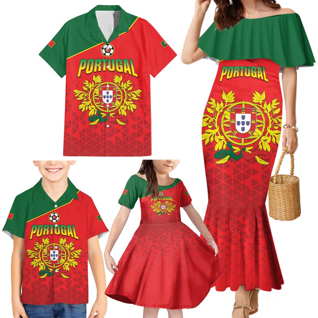 Custom Portugal 2024 Football Family Matching Mermaid Dress and Hawaiian Shirt Go Champions A Selecao das Quinas LT05 - Wonder Print Shop