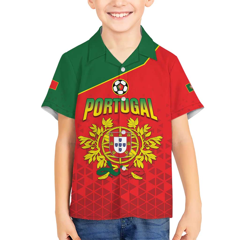 Custom Portugal 2024 Football Kid Hawaiian Shirt Go Champions A Selecao das Quinas LT05 - Wonder Print Shop