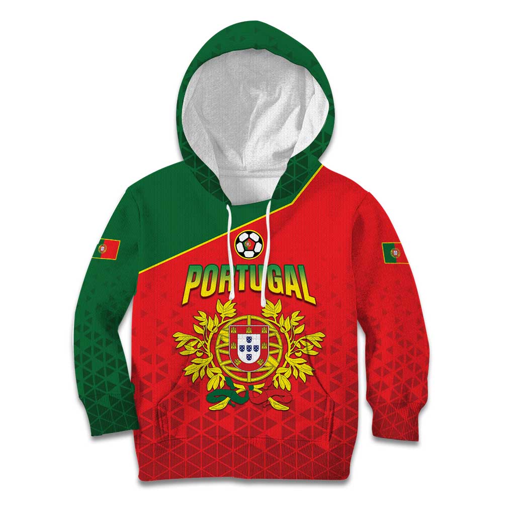 Custom Portugal 2024 Football Kid Hoodie Go Champions A Selecao das Quinas LT05 - Wonder Print Shop