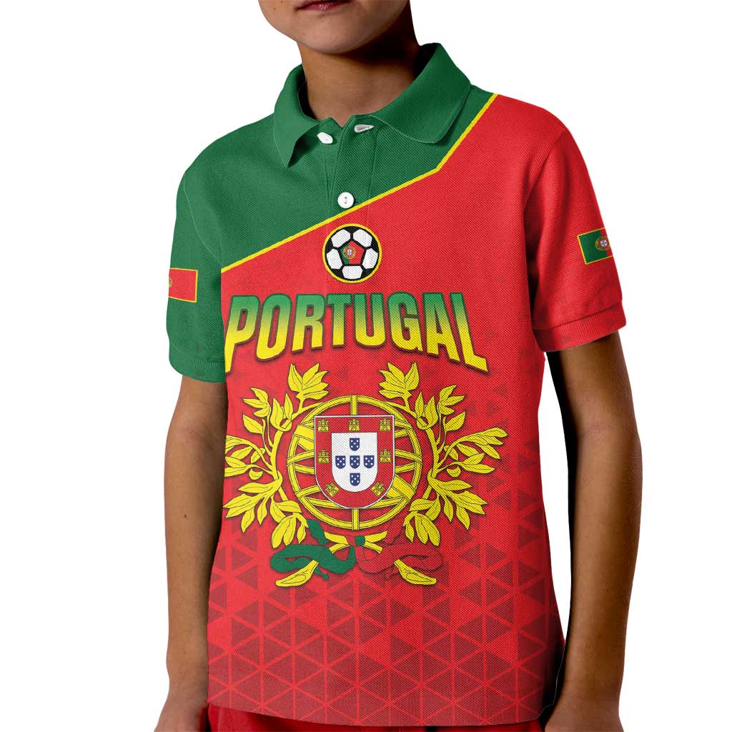 Custom Portugal 2024 Football Kid Polo Shirt Go Champions A Selecao das Quinas LT05 - Wonder Print Shop