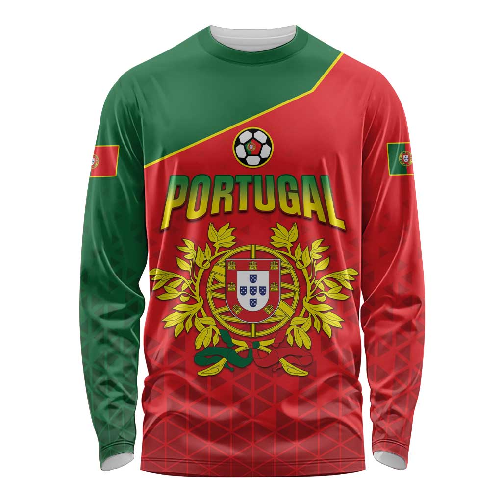 Custom Portugal 2024 Football Long Sleeve Shirt Go Champions A Selecao das Quinas LT05 - Wonder Print Shop