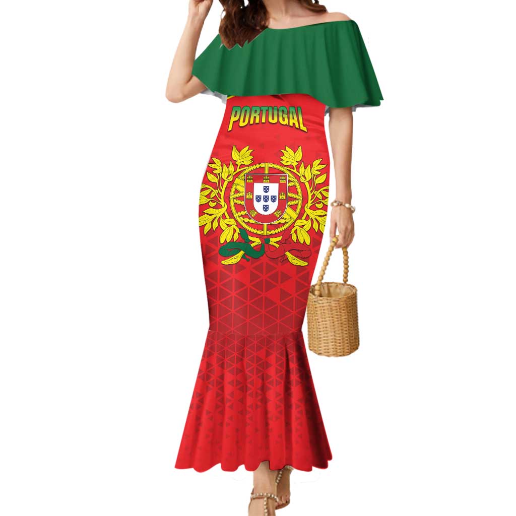 Custom Portugal 2024 Football Mermaid Dress Go Champions A Selecao das Quinas LT05 - Wonder Print Shop