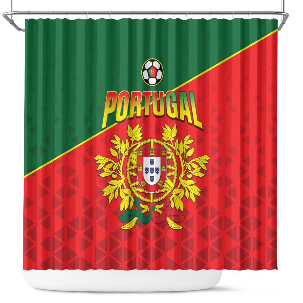 Portugal 2024 Football Shower Curtain Go Champions A Selecao das Quinas