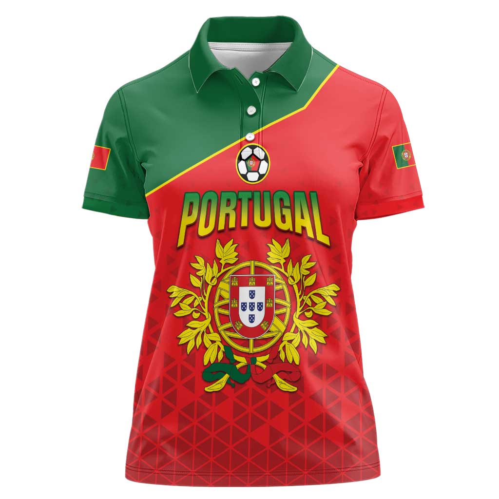 Custom Portugal 2024 Football Women Polo Shirt Go Champions A Selecao das Quinas LT05 - Wonder Print Shop