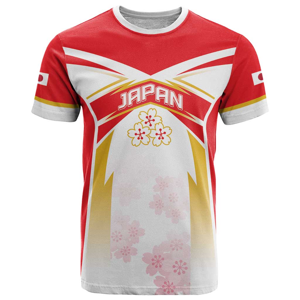 Custom Japan Rugby 2024 T Shirt Go Cherry Blossoms LT05 - Wonder Print Shop