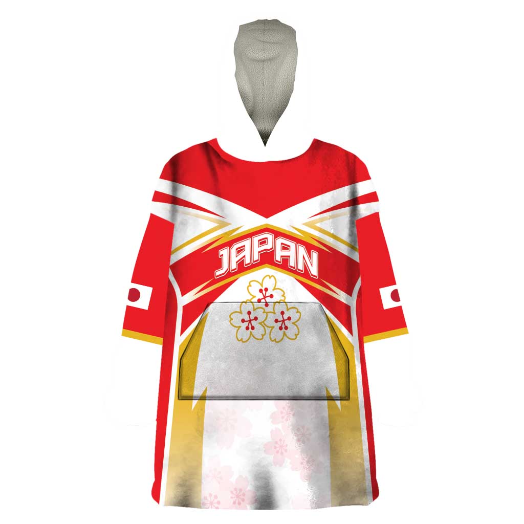 Custom Japan Rugby 2024 Wearable Blanket Hoodie Go Cherry Blossoms LT05 - Wonder Print Shop