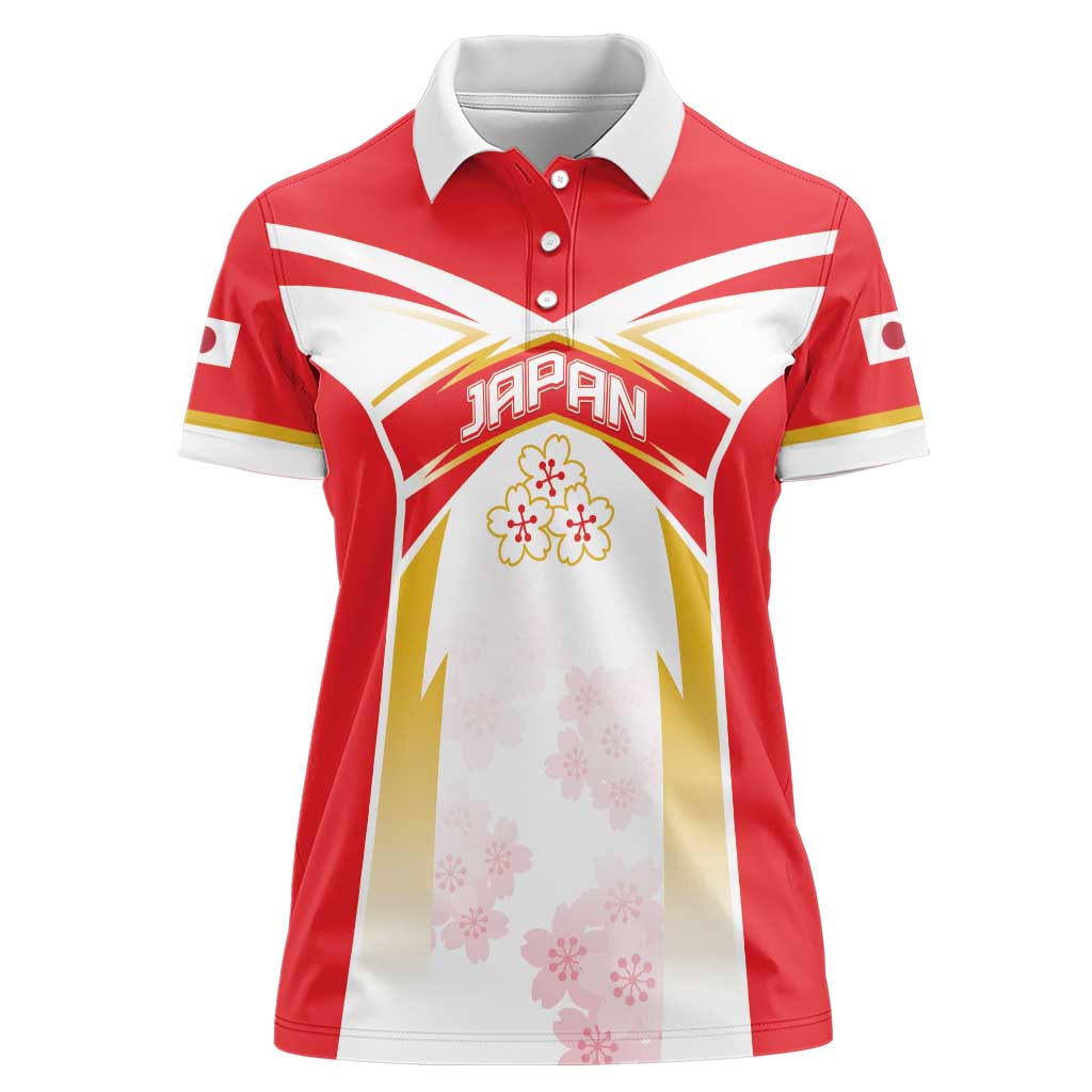 Custom Japan Rugby 2024 Women Polo Shirt Go Cherry Blossoms LT05 - Wonder Print Shop